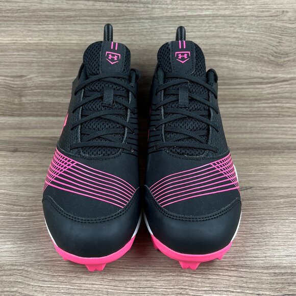 Under Armour Women's Black & Pink Baseball & Softball Sport Shoes - Picture 4 of 8